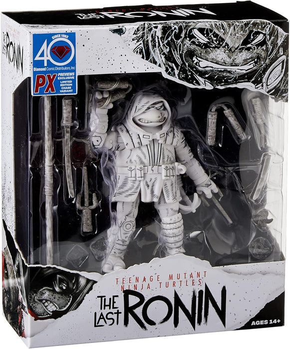 Teenage Mutant Ninja Turtles, the Last Ronin Michelangelo Action Figure Black & White | 4.5'' TMNT The Last Ronin